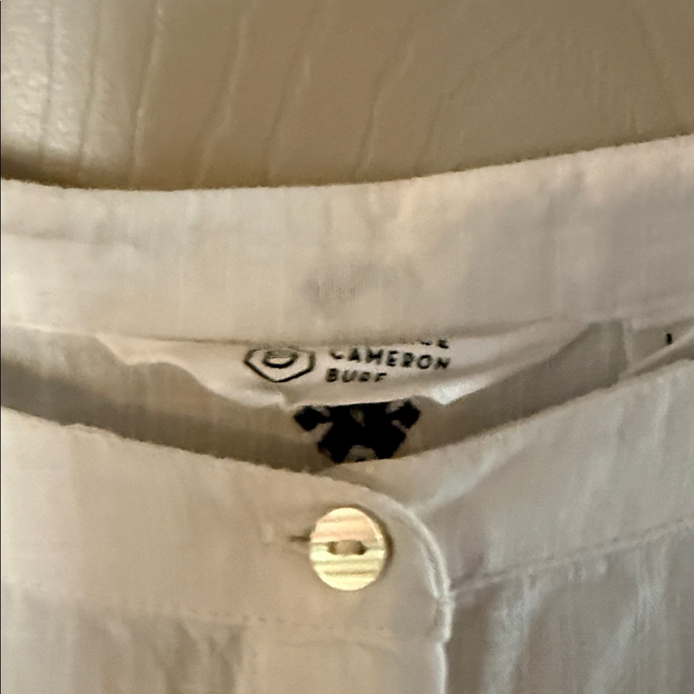 Candace Cameron Bure Blue & White Embroidered Button-Down Shirts - Picture 3 of 4